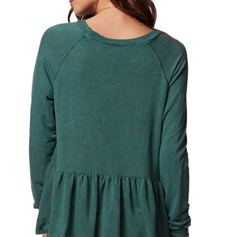 New PPLA Vintage Wash Acid wash Peplum Jersey Tee - Picture 7 of 10